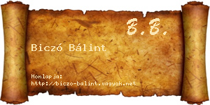 Biczó Bálint névjegykártya
