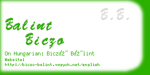 balint biczo business card